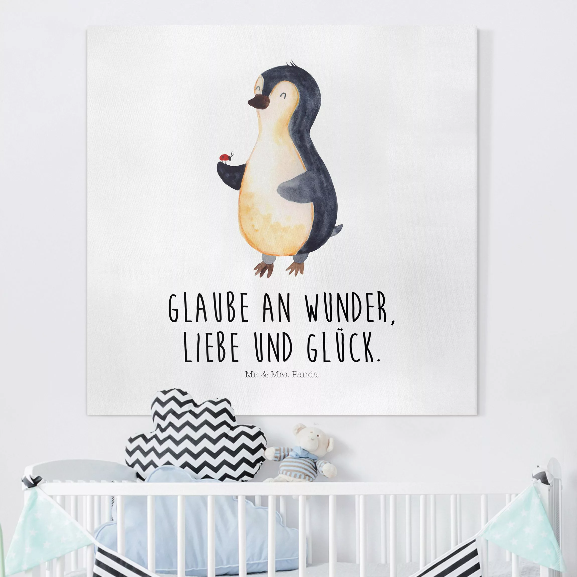 Leinwandbild Mr. & Mrs. Panda - Pinguin - Wunder und Glück günstig online kaufen