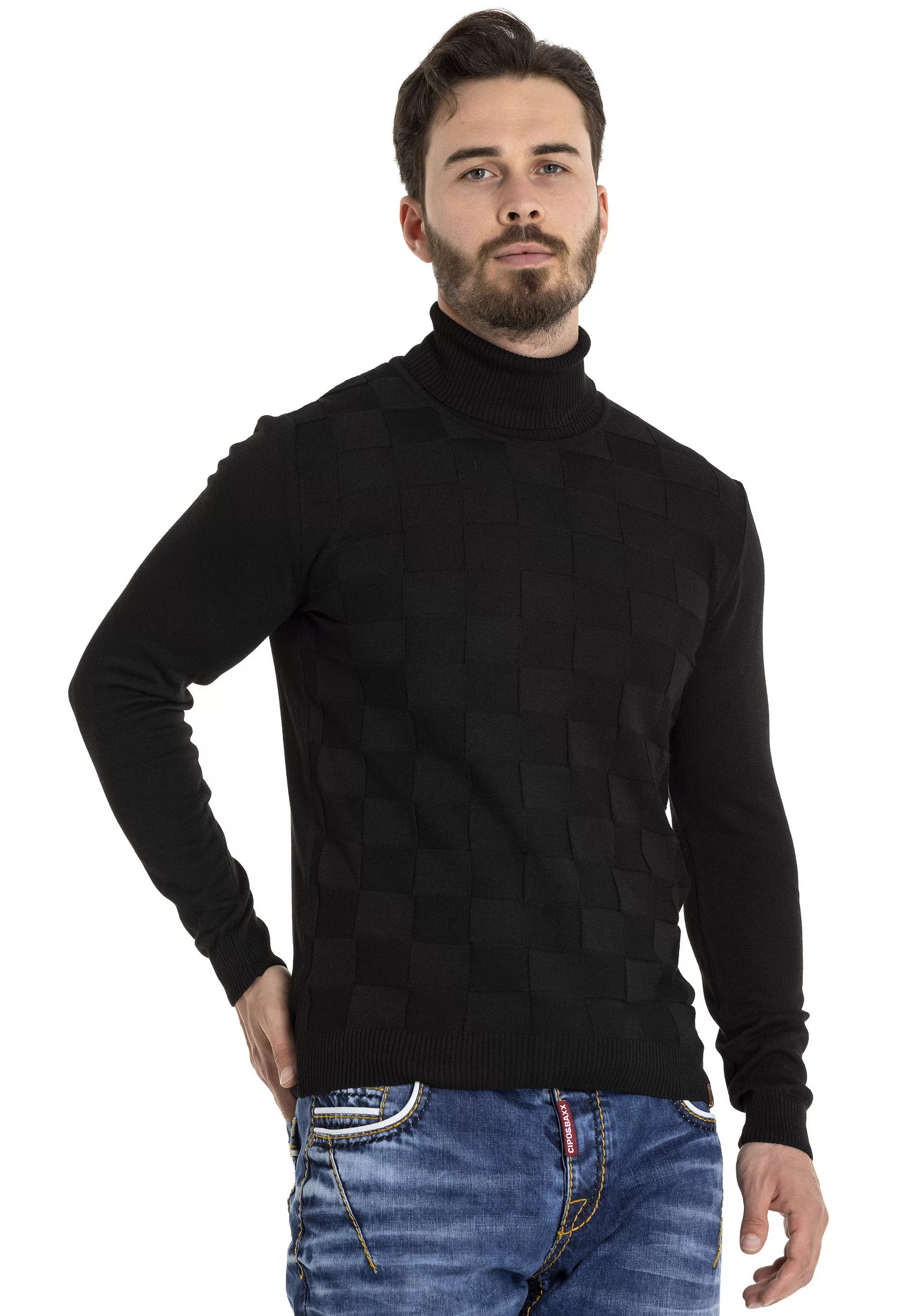 Cipo & Baxx Rollkragenpullover günstig online kaufen