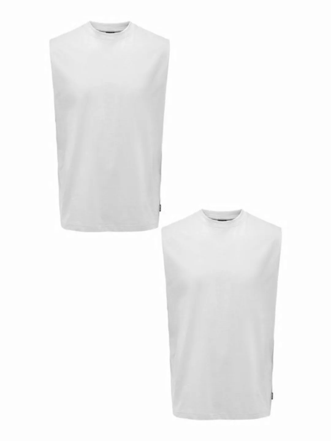 ONLY & SONS T-Shirt Shirt 2er-Set lockeres Rundhals Tanktop (2-tlg) 7552 in günstig online kaufen