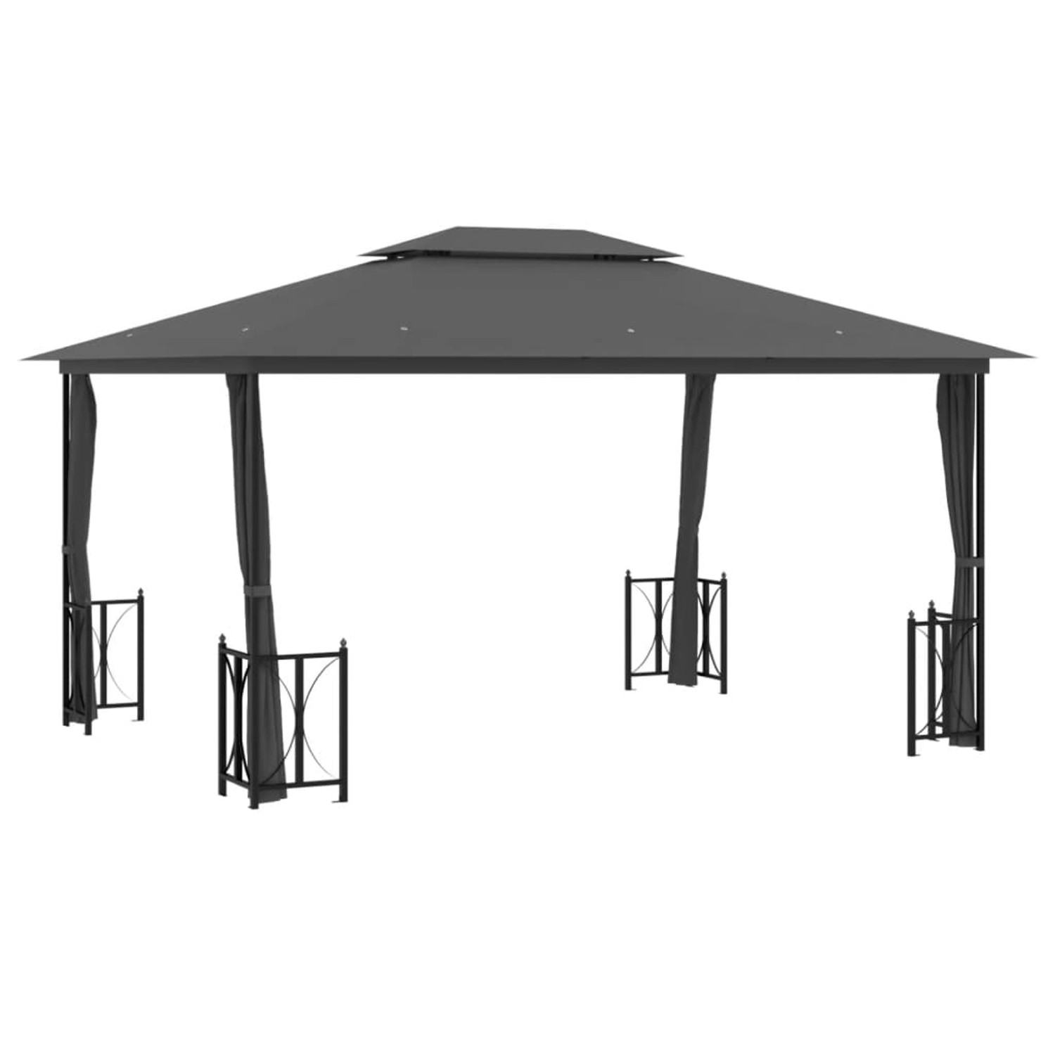 vidaXL Pavillon mit Seitenwänden & Doppeldach 3x4 m Anthrazit Modell 1 günstig online kaufen