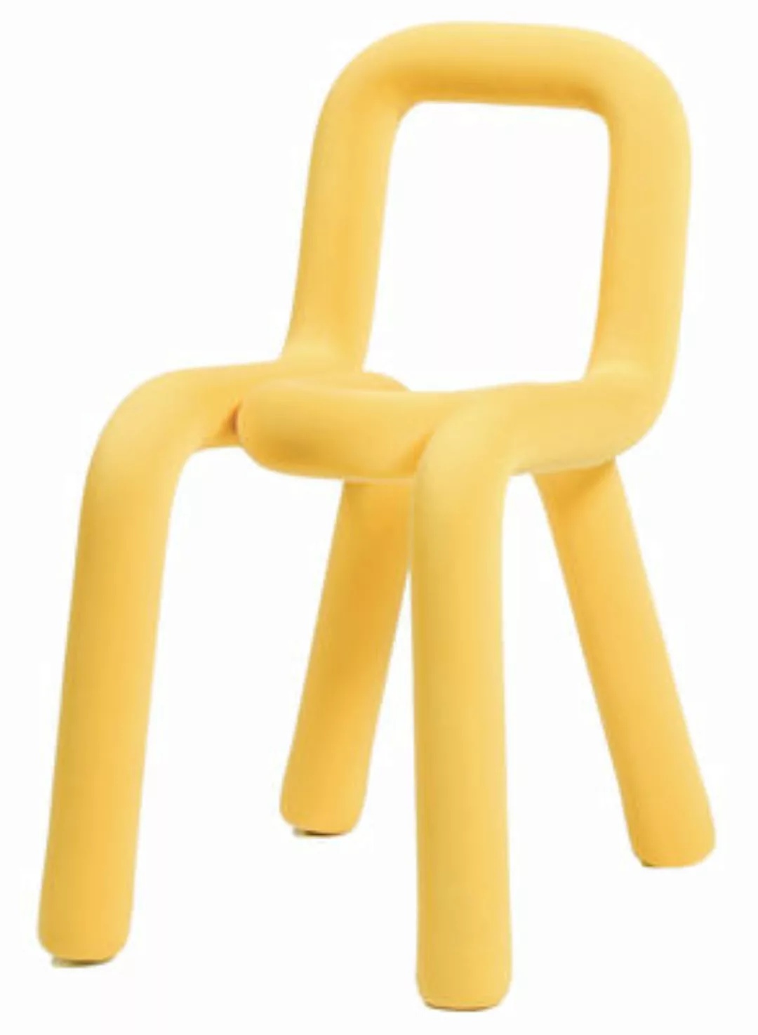 Gepolsterter Stuhl Bold textil gelb - Moustache - Gelb günstig online kaufen