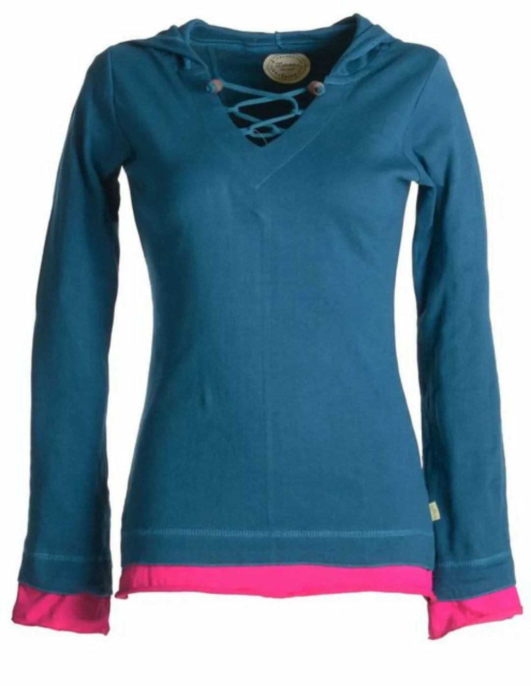 Vishes Zipfelshirt Lagenlook Longsleeve Shirt mit Zipfelkapuze Hoodie, Swea günstig online kaufen