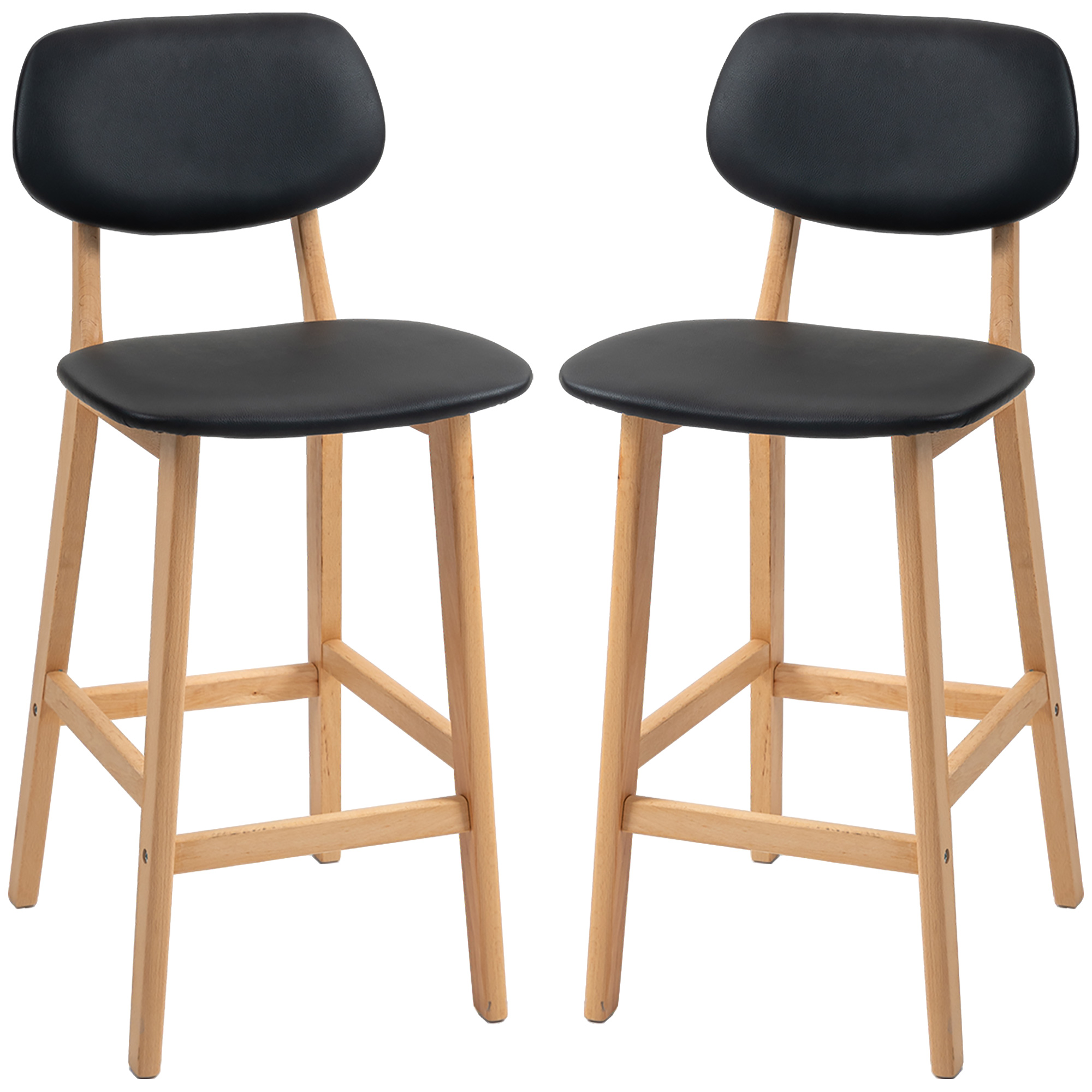 HOMCOM Set mit 2 Barhockern, moderne Barhocker, Küchenhocker mit Synthetikb günstig online kaufen