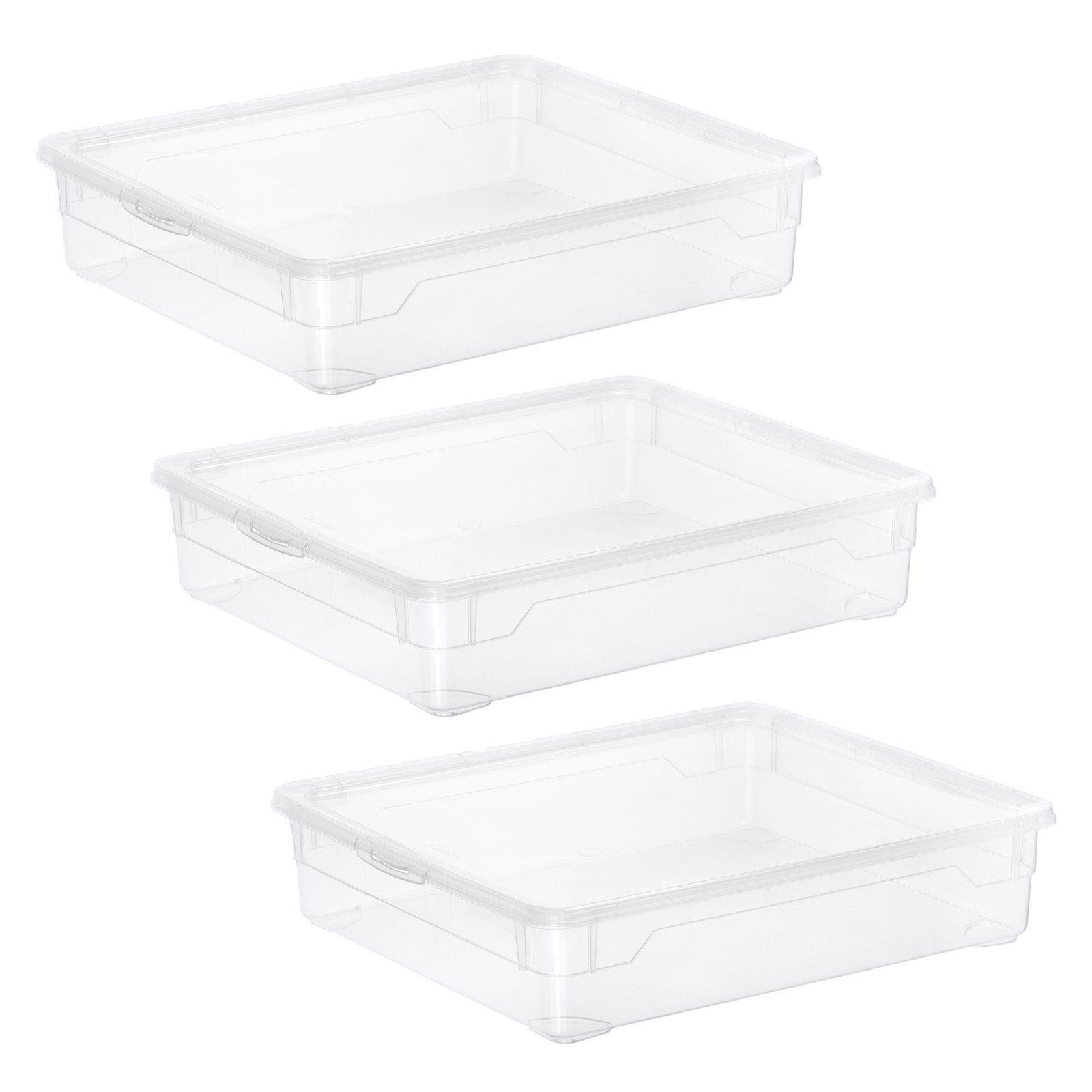 ROTHO Aufbewahrungsbox SET durchsichtige stapelbare Aufbewahrungsbox günstig online kaufen