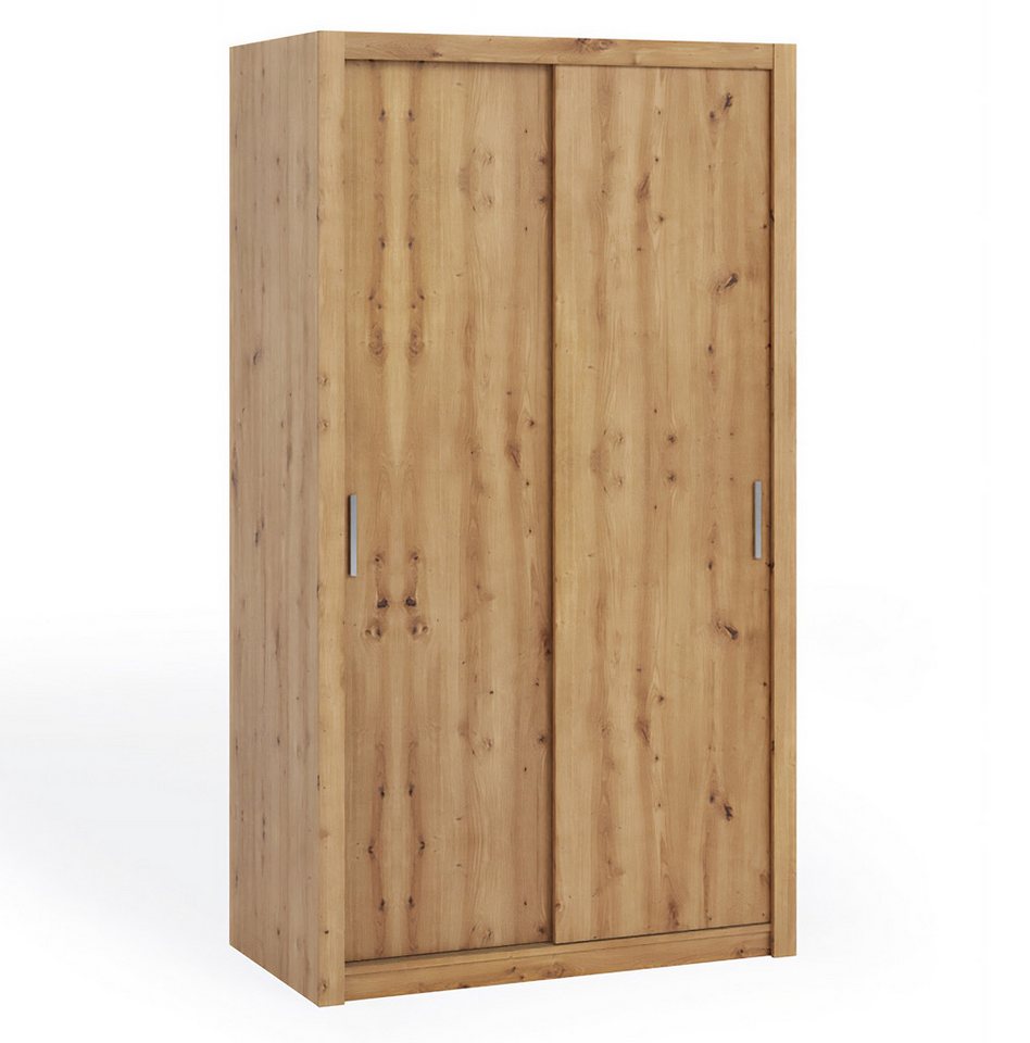 Furnix Kleiderschrank Berti, 2-türiger Schiebetürenschrank 120x215x62 cm 6 günstig online kaufen