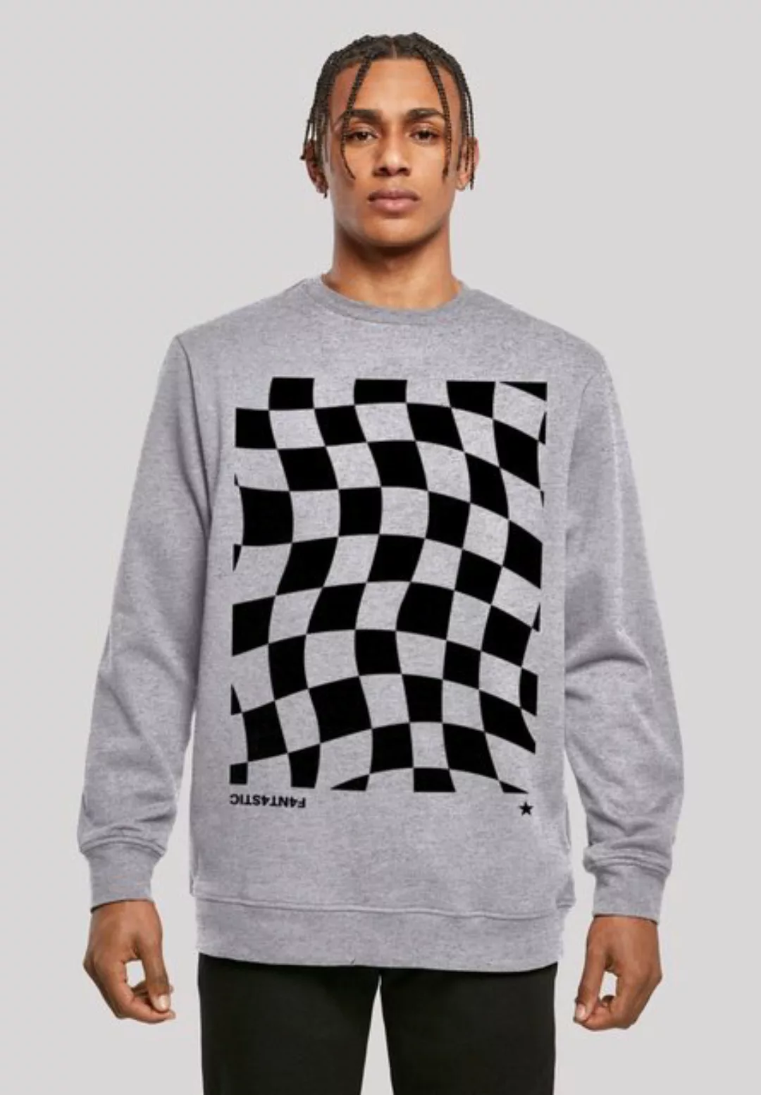 F4NT4STIC Kapuzenpullover Wavy Schach Muster Print günstig online kaufen