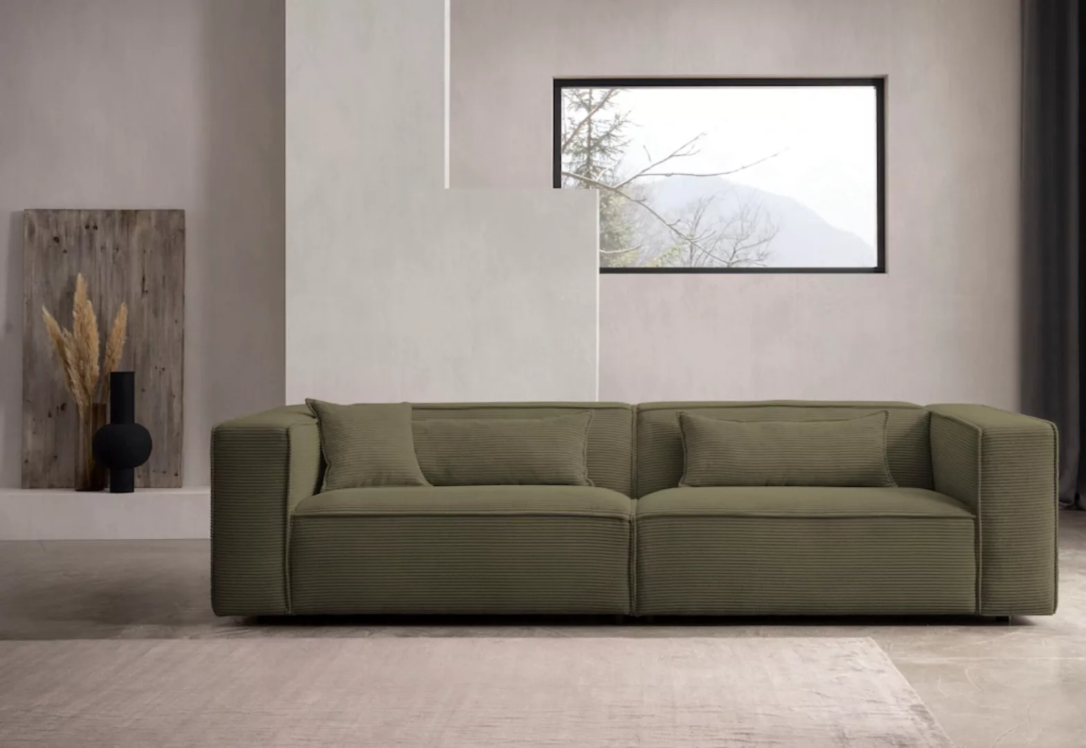 LeGer Home by Lena Gercke 3-Sitzer "PIARA, Couch mit Kedernaht, Sofa in Cor günstig online kaufen