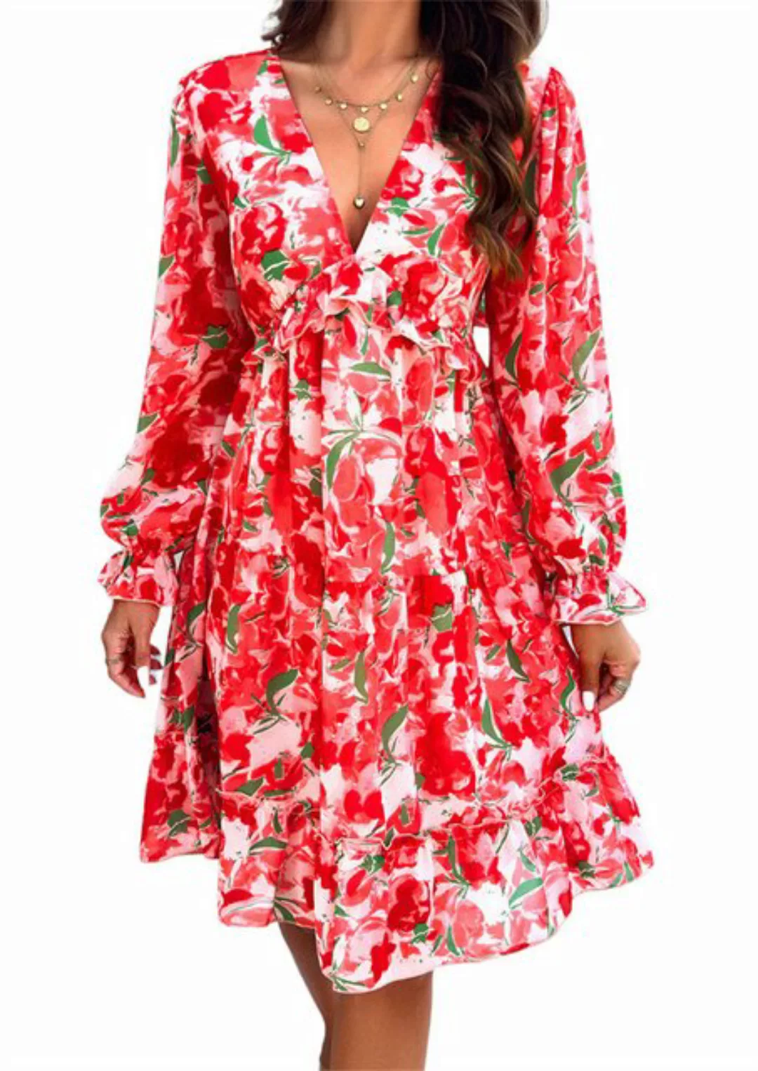 ZWY Sommerkleid Lockeres bedrucktes Kleid, lässiges Urlaubskleid für Damen günstig online kaufen