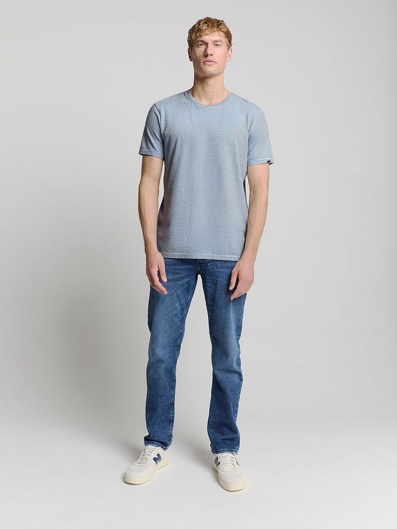 No Excess Stripes T-Shirt Hellblau - Größe XL günstig online kaufen