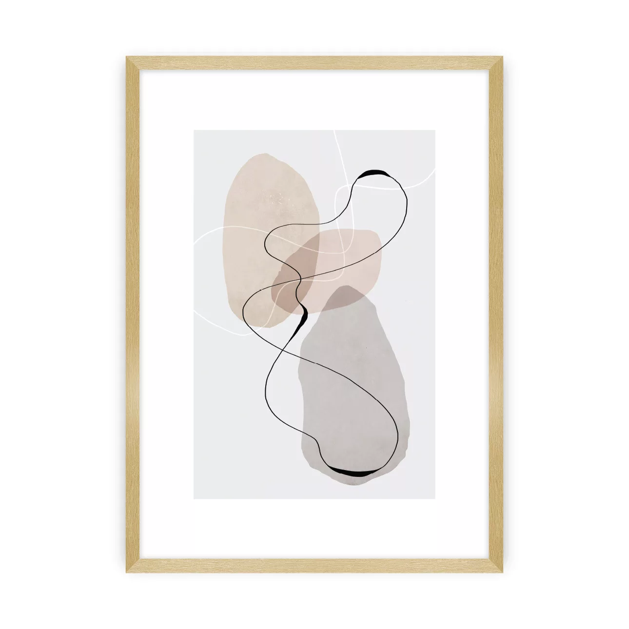 Poster Abstract Lines I, 50 x 70 cm , Ramka: Złota günstig online kaufen