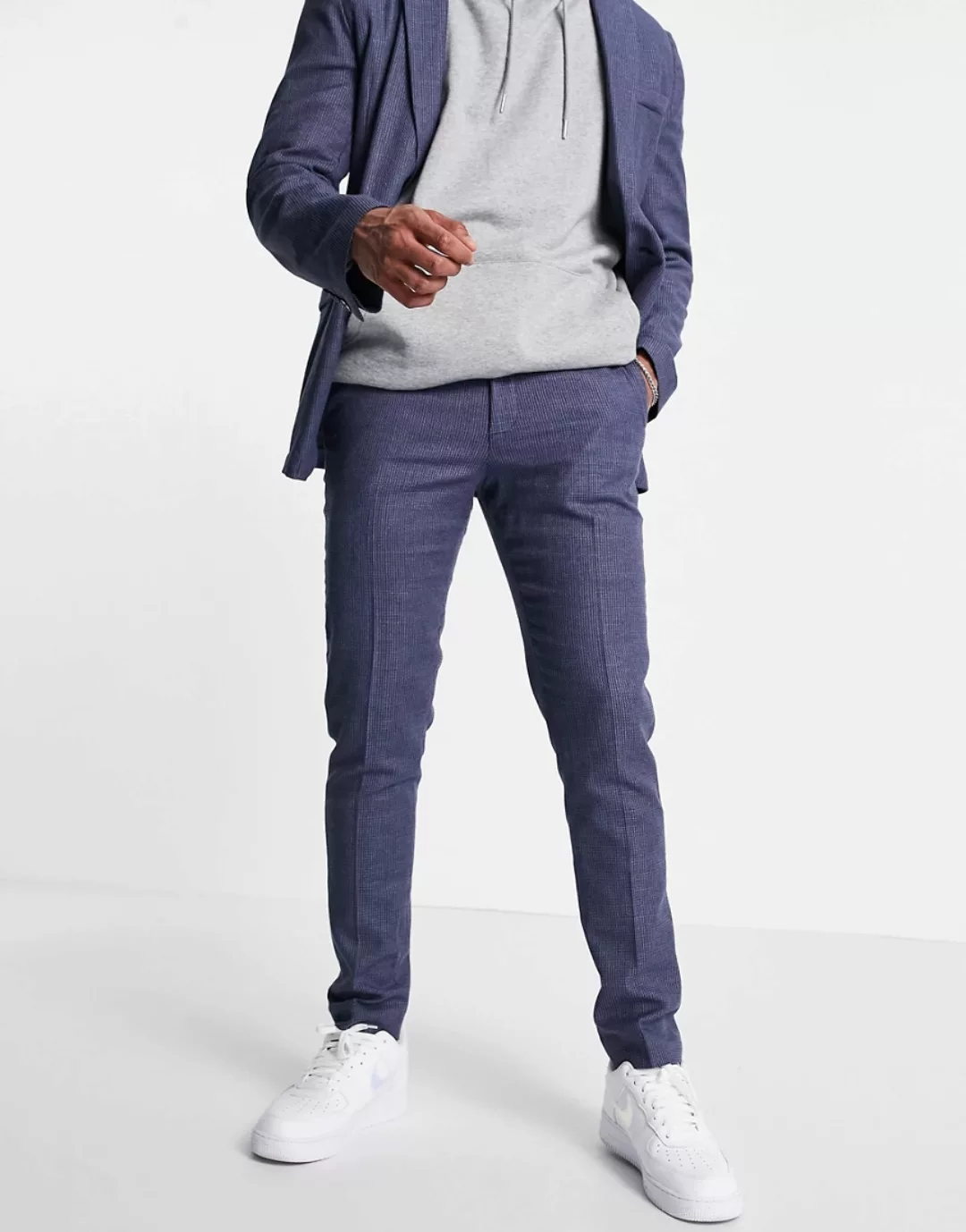 ASOS DESIGN – Smarte, weiche Anzughose mit engem Schnitt aus marineblauer L günstig online kaufen