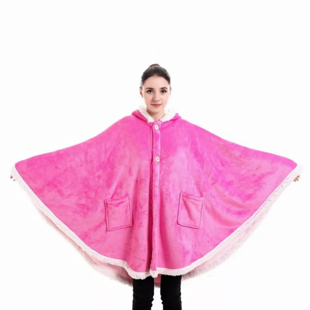 BTTO Fleeceponcho Tragbare Decke Flanell-Fleece Ärmeldecke Kuscheldecke Fle günstig online kaufen