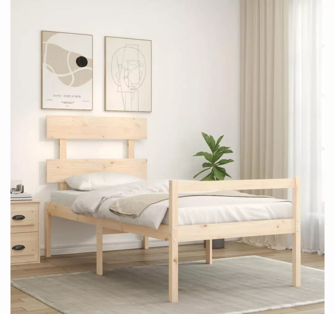 vidaXL Bett Seniorenbett mit Kopfteil Massivholz günstig online kaufen