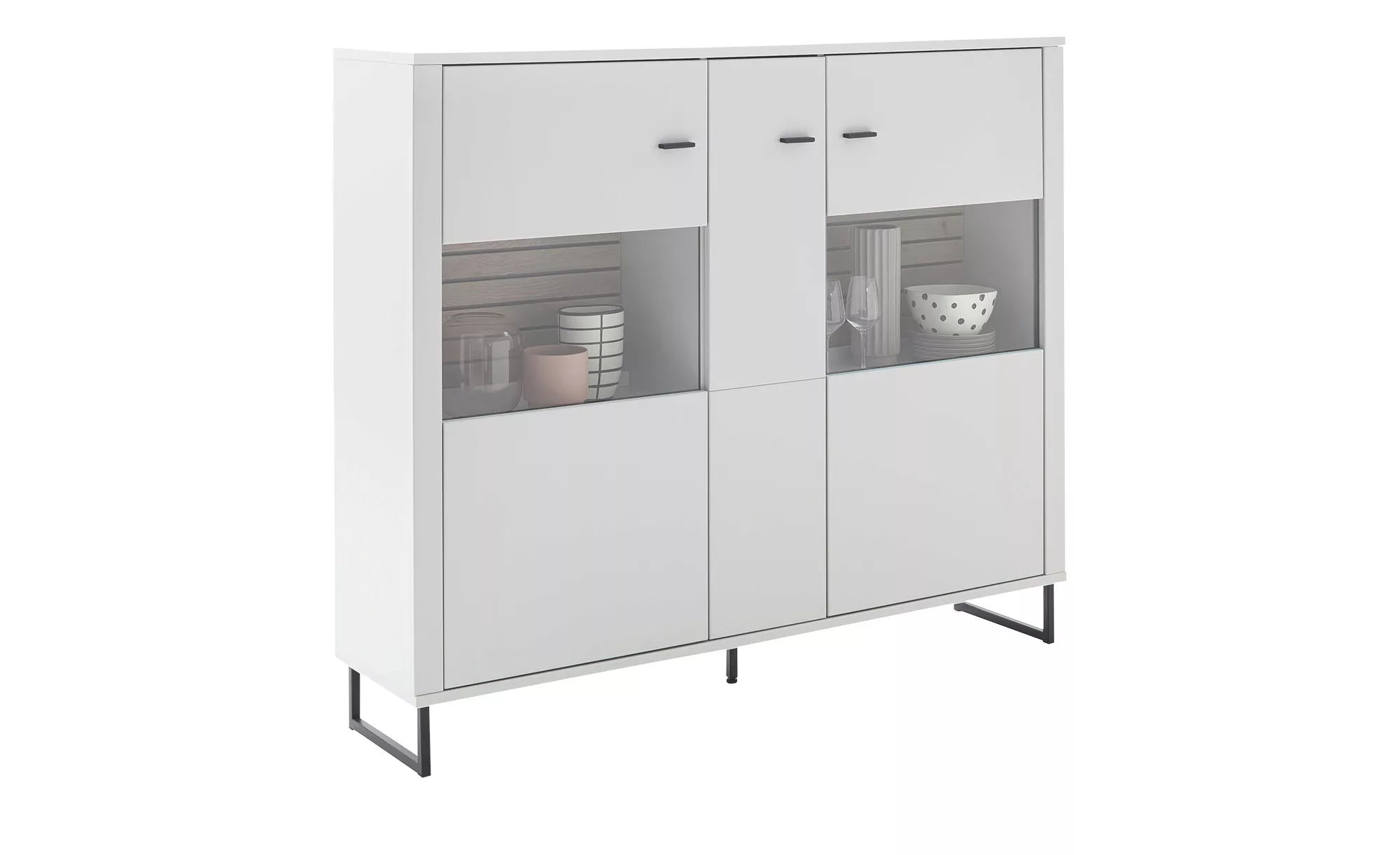 uno Highboard  Leni ¦ grau ¦ Maße (cm): B: 159 H: 136 T: 37.0 Kommoden & Si günstig online kaufen