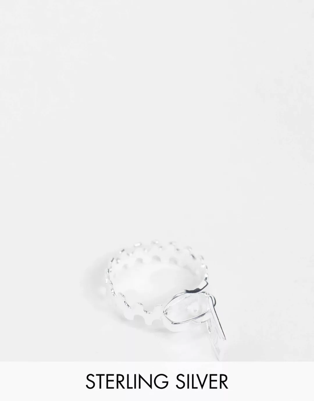 ASOS DESIGN – Ring aus Sterlingsilber im Reißverschluss-Design günstig online kaufen