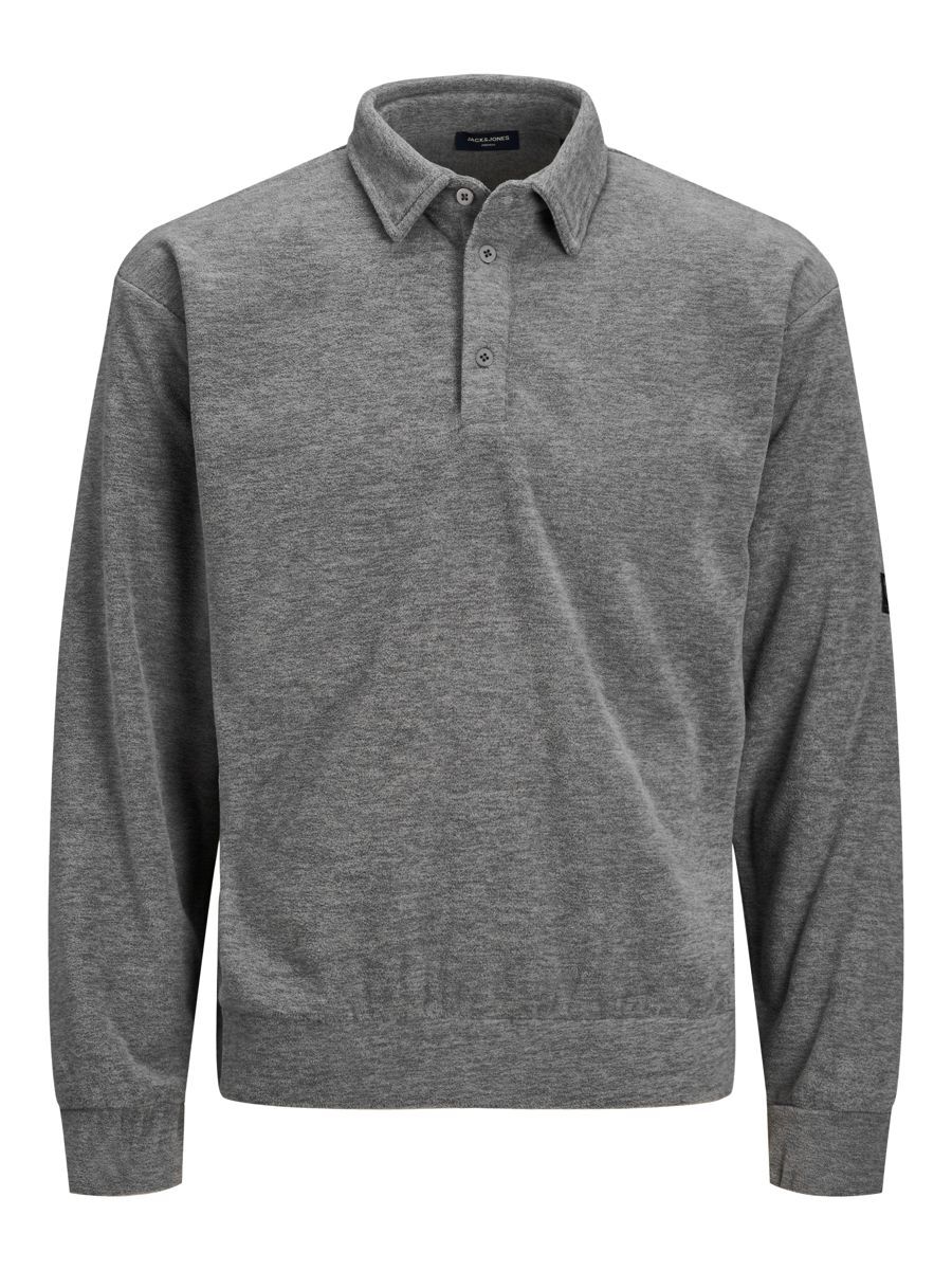 Jack & Jones – Hochwertiges Polohemd aus Fleece in Grau günstig online kaufen