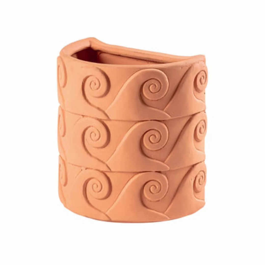 Wandvase Magna Graecia keramik orange braun / Onde - L 25 x H 25 cm - Selet günstig online kaufen