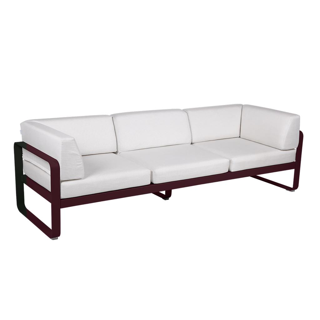 Bellevie 3-Sitzer Club Sofa Outdoor B9 Schwarzkirsche 81 Grauweiß günstig online kaufen