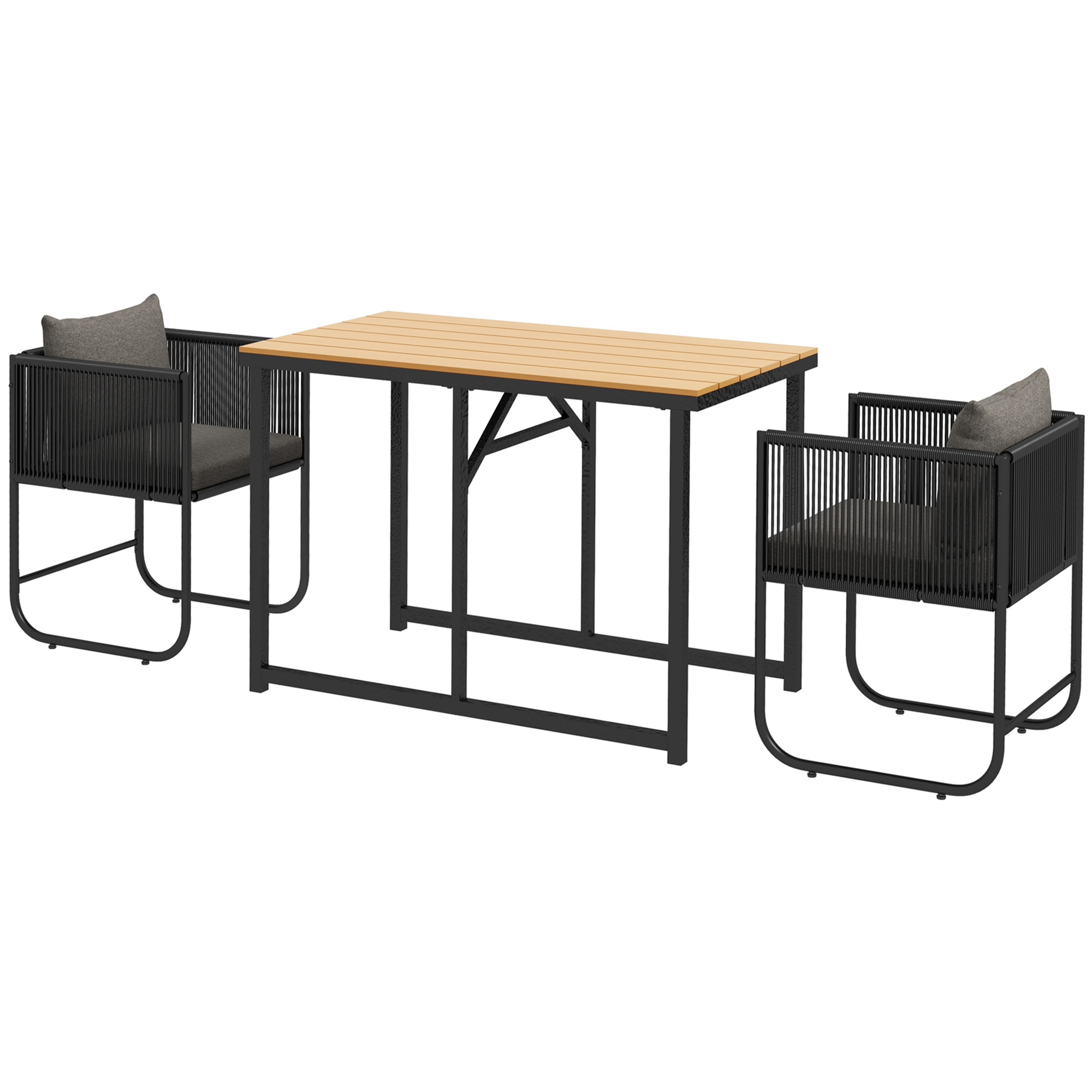 Outsunny Gartenmöbel Set 3-teilig für den Außenbereich mit 1 Tisch und 2 Se günstig online kaufen