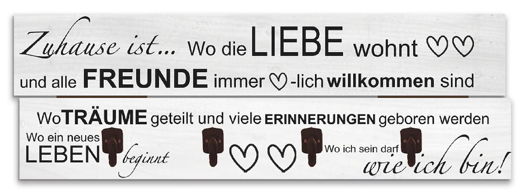 Artland Garderobenleiste "Wo die Liebe wohnt", teilmontiert günstig online kaufen