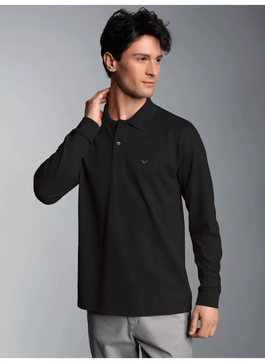 Trigema Poloshirt "TRIGEMA Langarm Poloshirt mit Armbündchen" günstig online kaufen