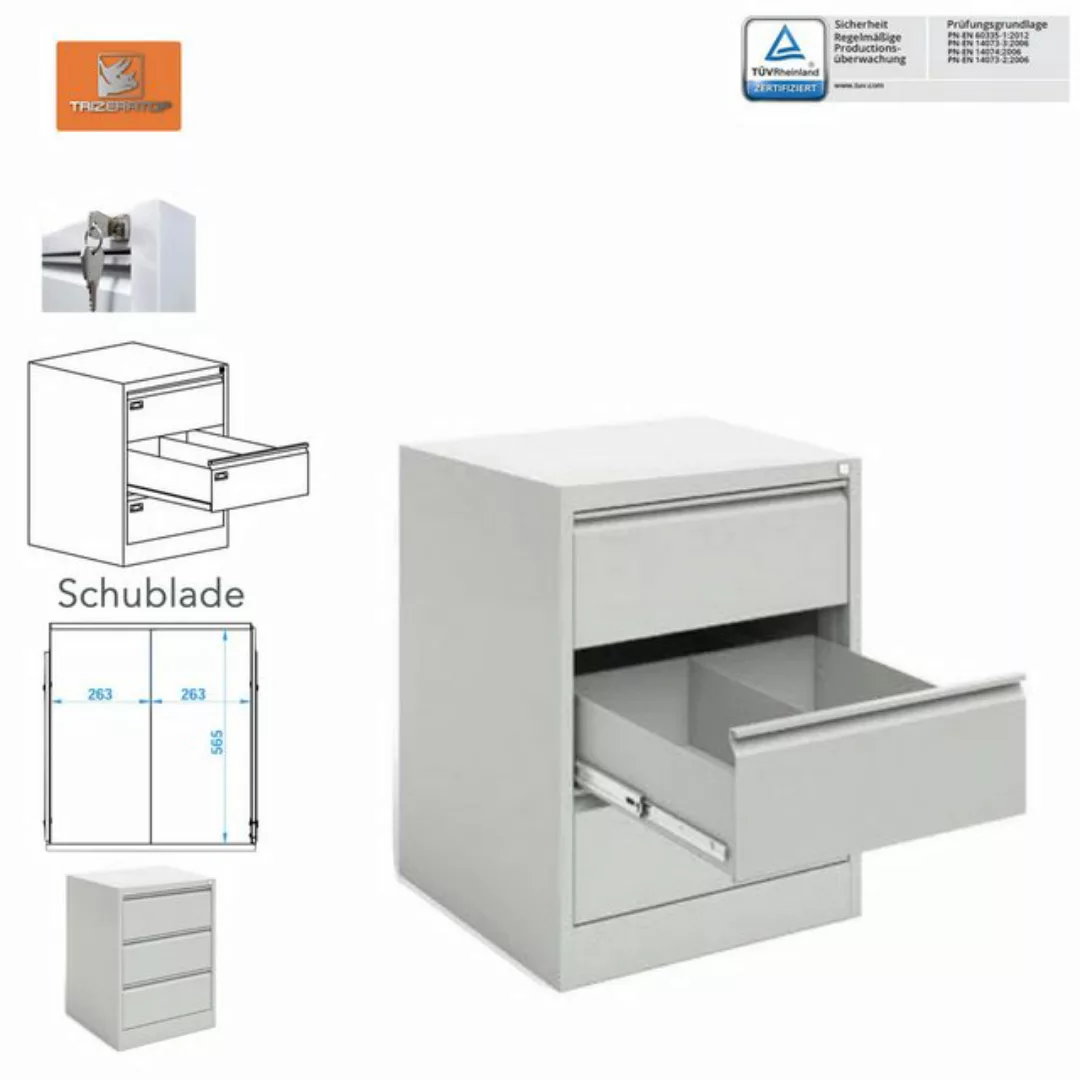 TRIZERATOP Hängeregisterschrank Aktenschrank Karteischrank 61x63x83 cm 26kg günstig online kaufen