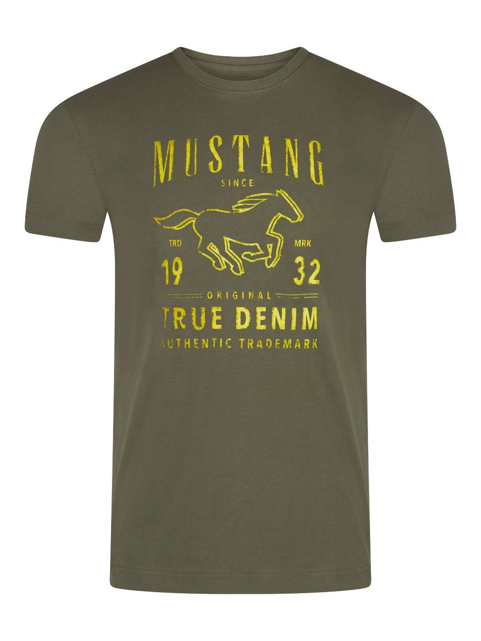 MUSTANG T-Shirt Herren Printshirt Regular Fit günstig online kaufen