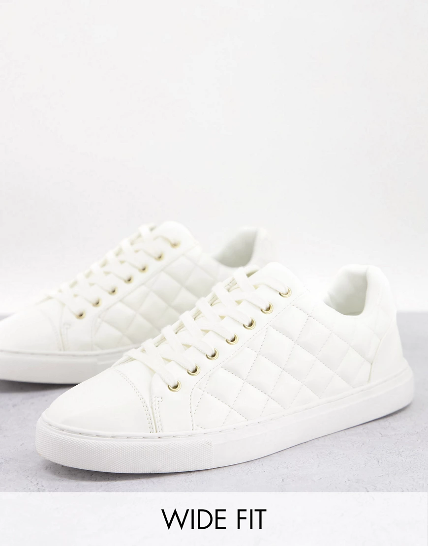 ASOS DESIGN – Sneaker mit Steppmuster in Weiß günstig online kaufen