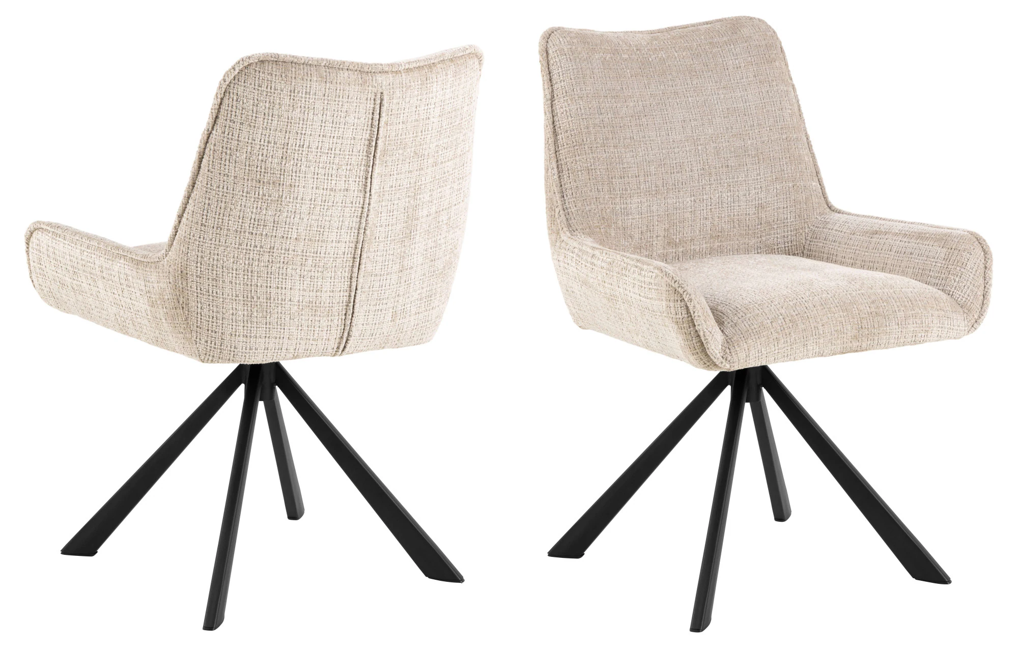 ACTONA GROUP Esszimmerstuhl "Eddie", (Set), Esszimmerstuhl, Juto beige, 4 S günstig online kaufen