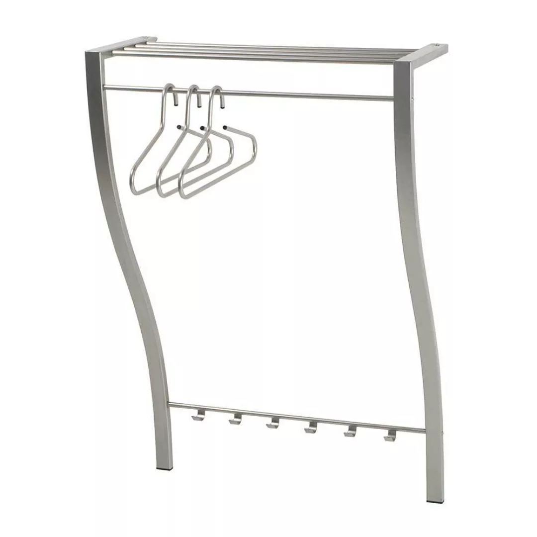 Stahl Wandgarderobe 75 cm breit Hutablage Kleiderstange Haken günstig online kaufen