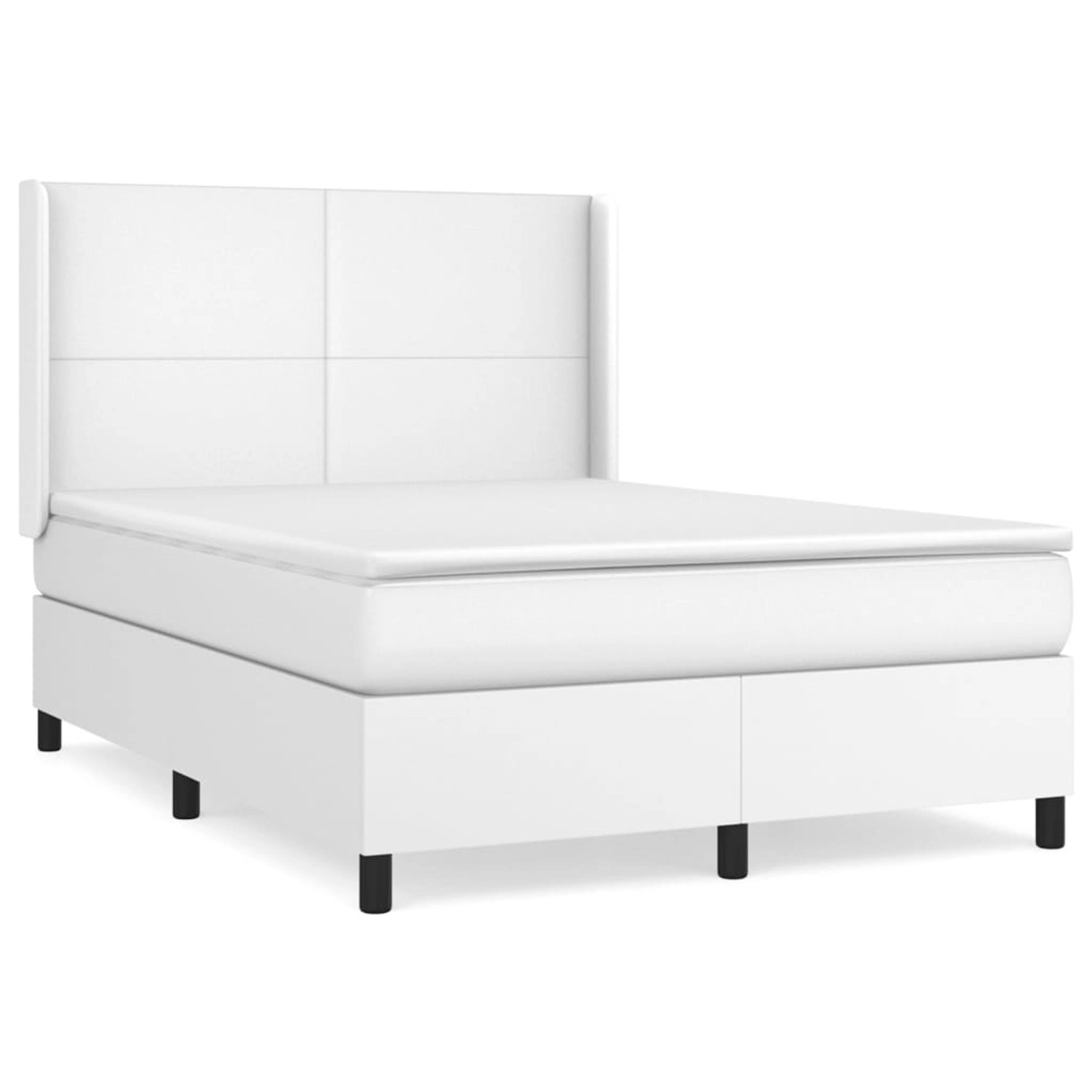 vidaXL Boxspringbett mit Matratze Weiß 140x200 cm Kunstleder1466336 günstig online kaufen