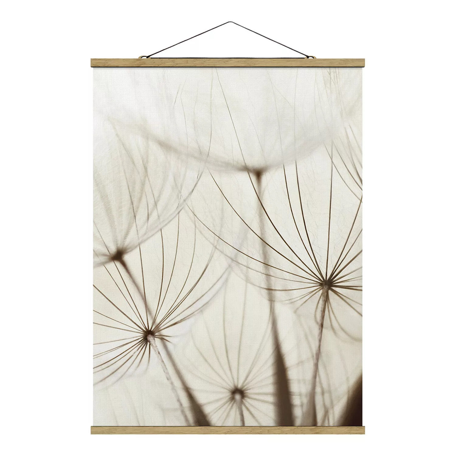 Stoffbild Blumen mit Posterleisten - Hochformat Sanfte Gräser günstig online kaufen