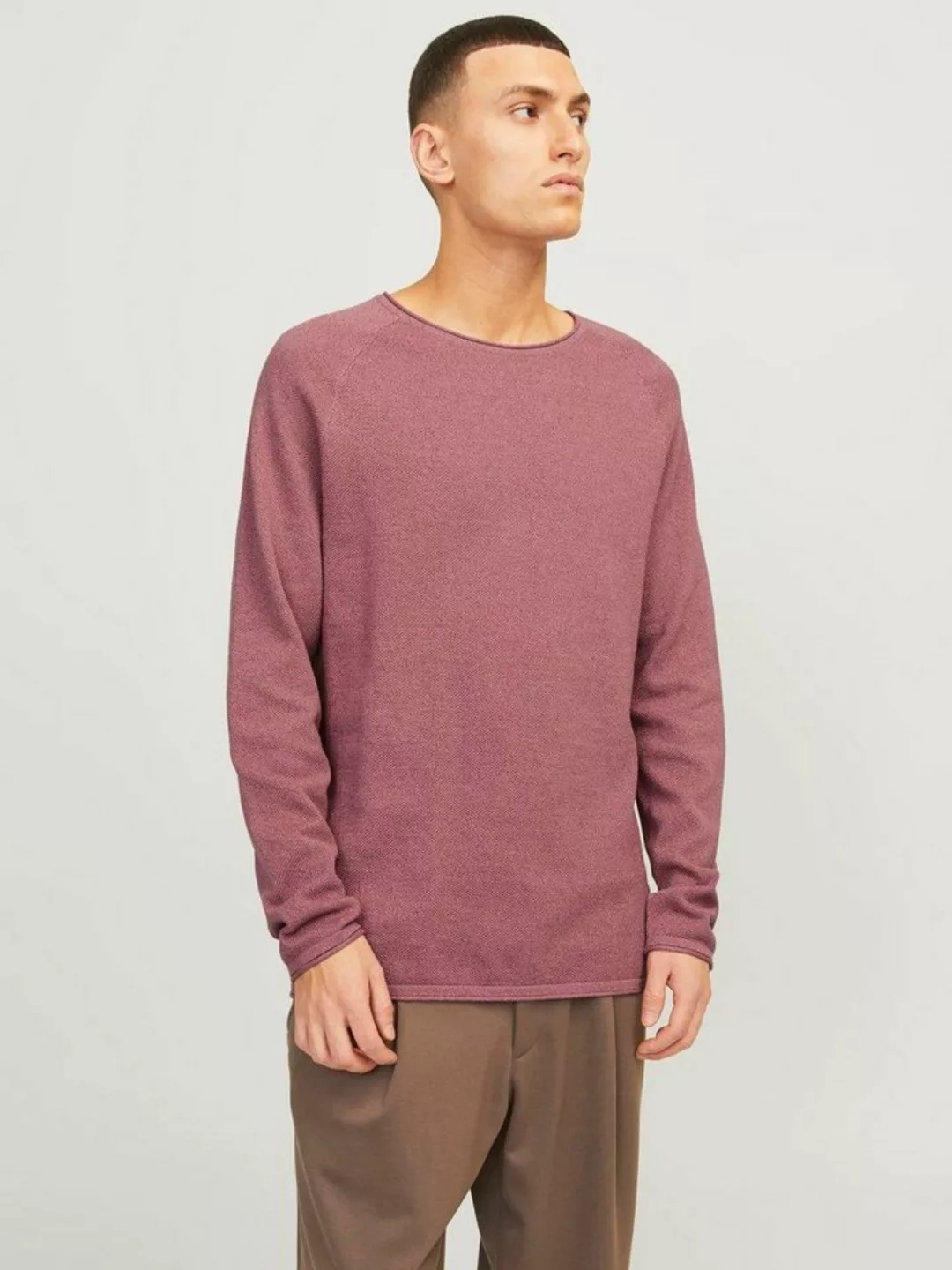 Jack & Jones Rundhalspullover JJEHILL KNIT CREW NECK NOOS aus Strukturstric günstig online kaufen