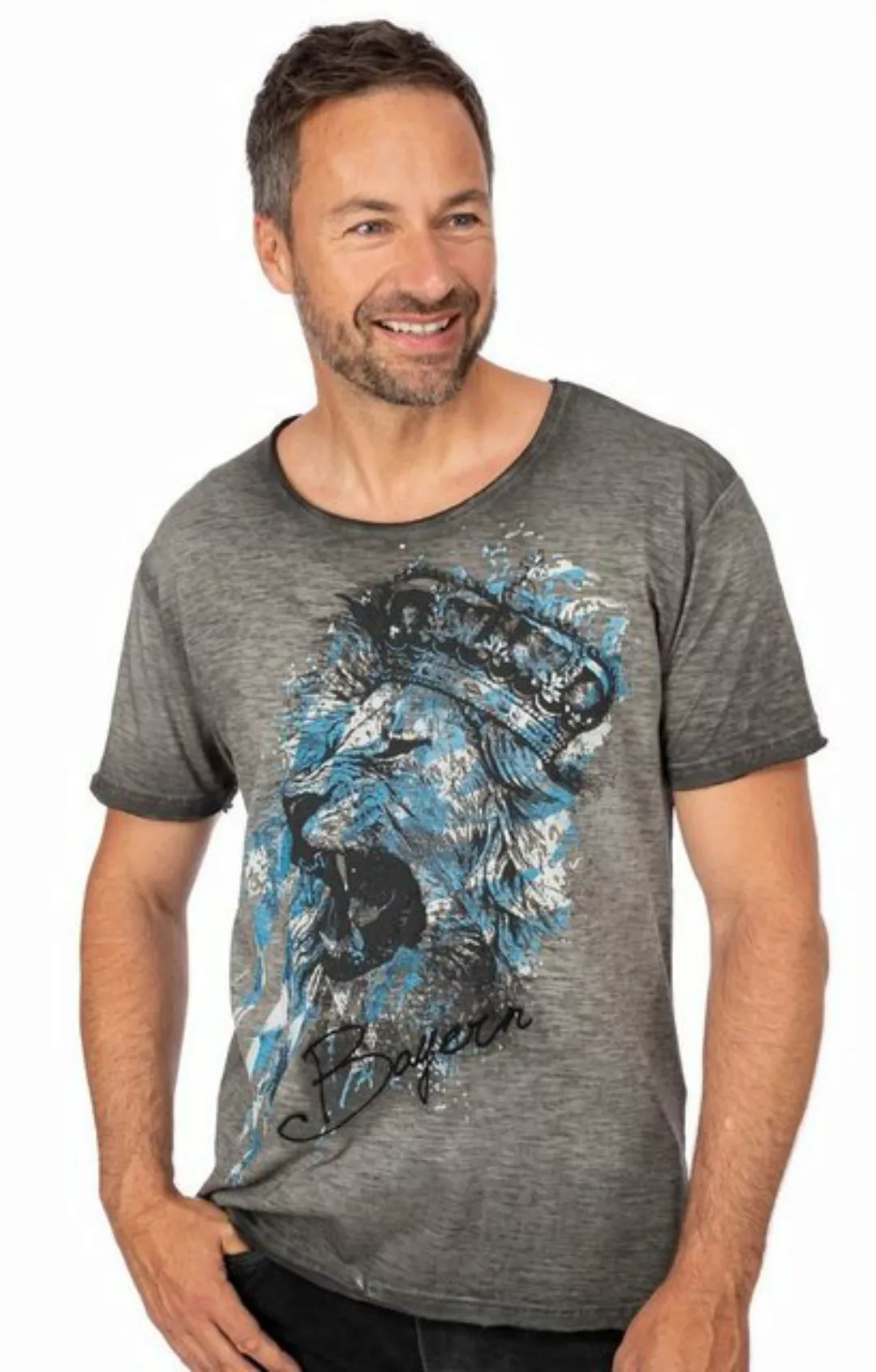 Hangowear Trachtenshirt T-Shirt ZACHY grau günstig online kaufen