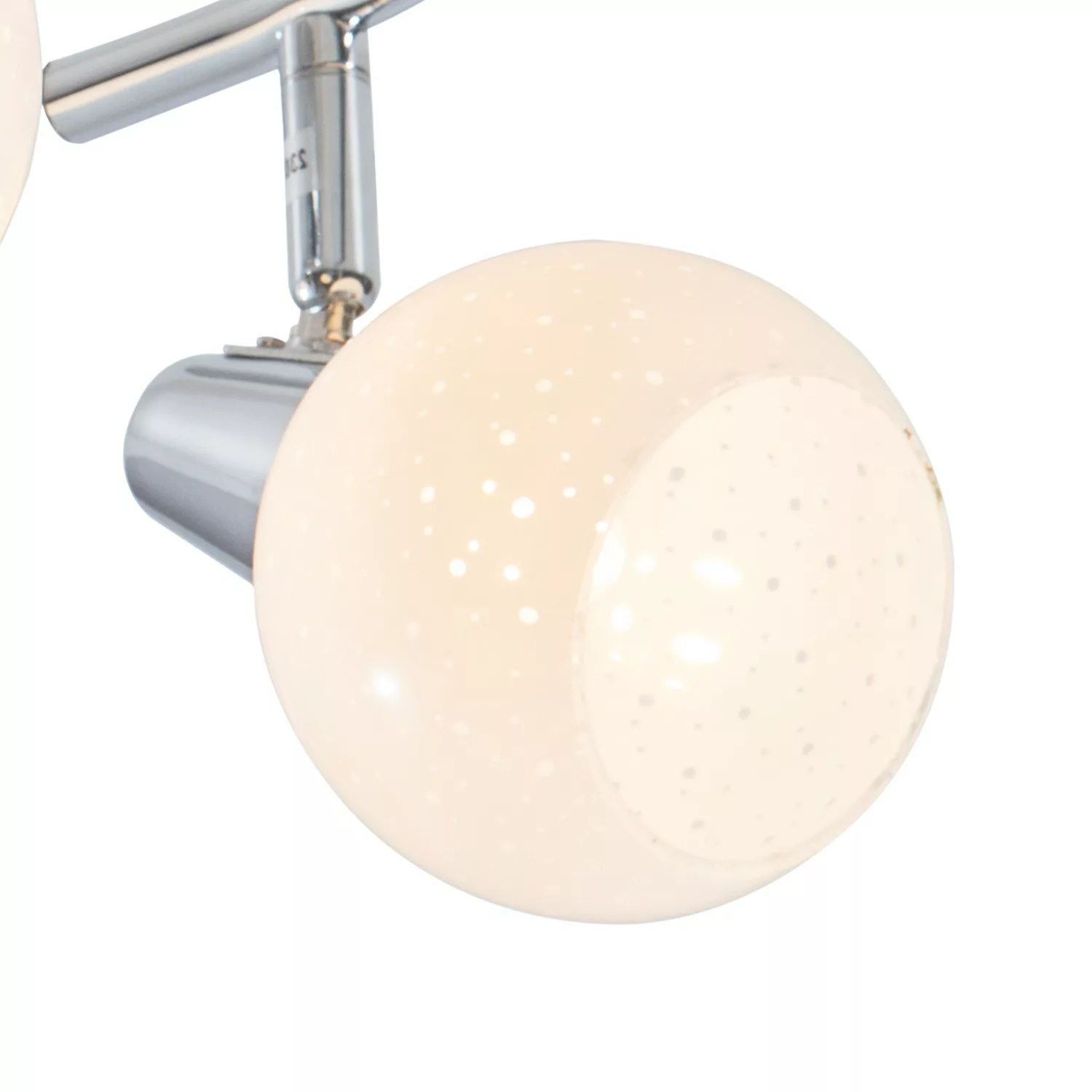 Deckenstrahler, 3-flammig, chrom, Glas weiß-glänzend - silber - Lampen & Le günstig online kaufen