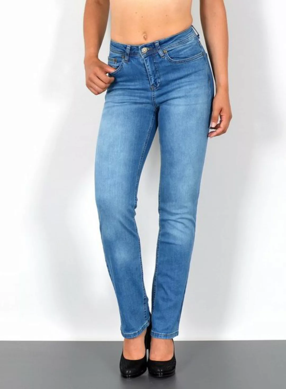 ESRA Straight-Jeans G300 Damen Straight Fit Jeans High Waist, bis Übergröße günstig online kaufen