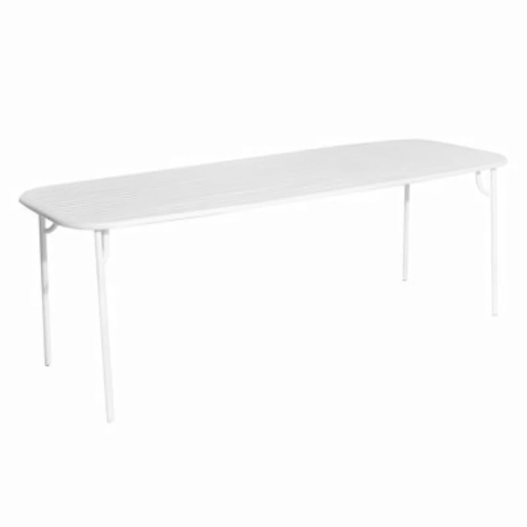 rechteckiger Tisch Week-End metall weiß / 220 x 85 cm - Aluminium - Petite günstig online kaufen