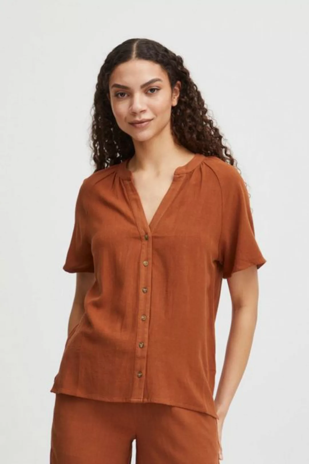 b.young Kurzarmbluse BYJOHANNA BLOUSE - 20813133 Bluse aus Leinenmix günstig online kaufen