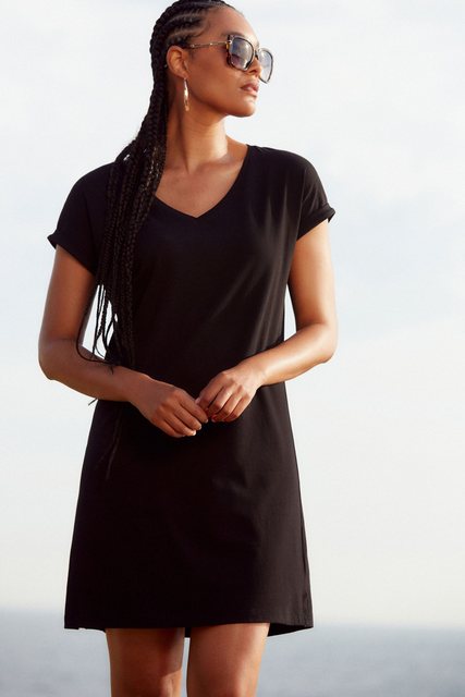 Next Jerseykleid Relaxed Fit Tunikakleid aus 100 % Baumwolle (1-tlg) günstig online kaufen
