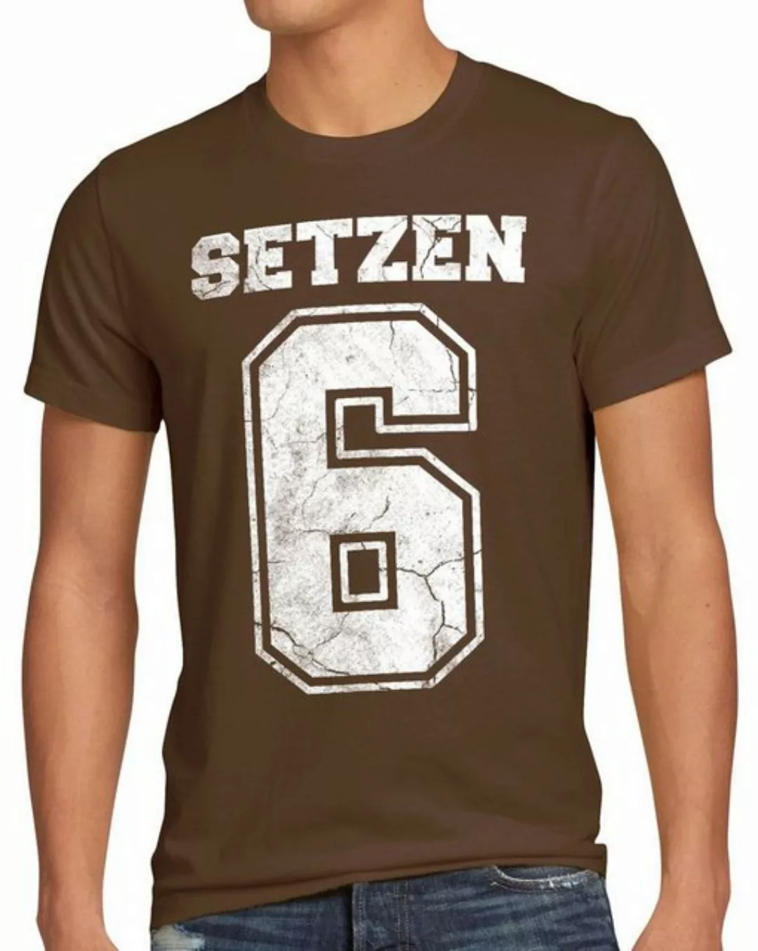 style3 Print-Shirt Herren T-Shirt Setzen Sechs schule zeugnis abschluss günstig online kaufen