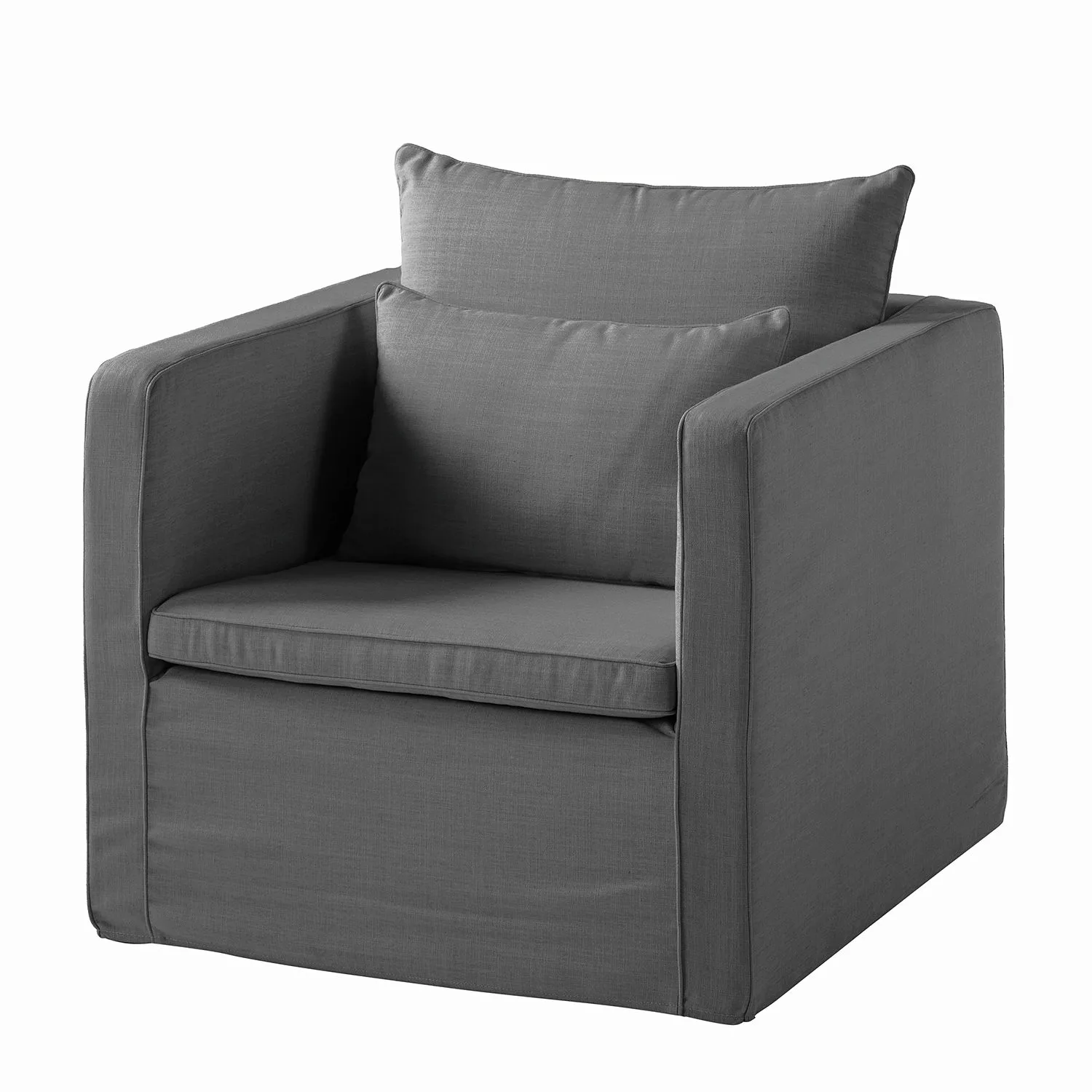 home24 Eva Padberg Collection Sessel Lavina II Grau Webstoff 86x92x86 cm (B günstig online kaufen