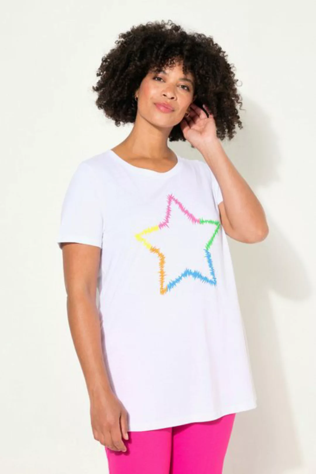 Angel of Style Rundhalsshirt T-Shirt Neon-Stern Rundhals Halbarm günstig online kaufen