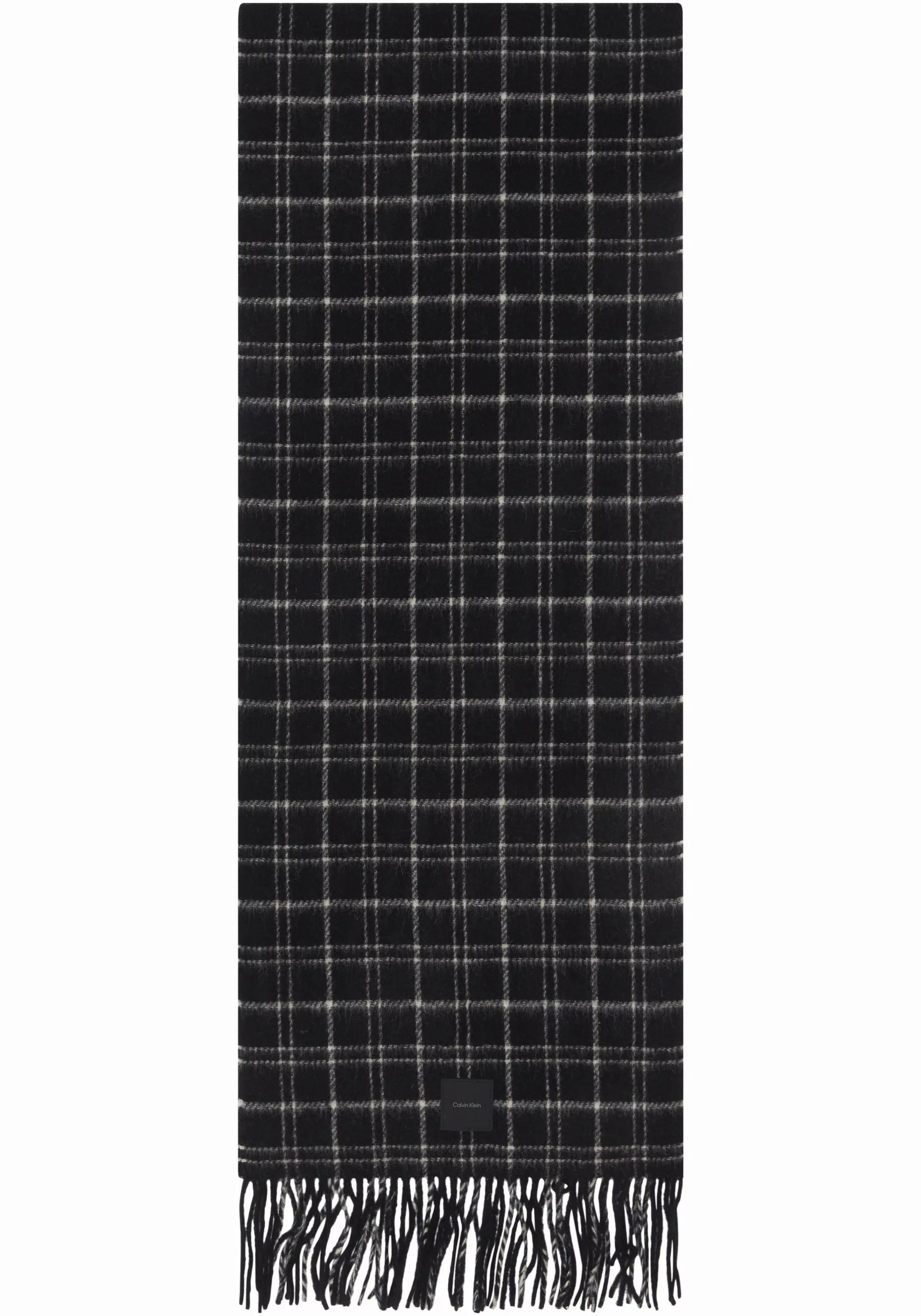 Calvin Klein Schal "MINI CHECK WOOL SCARF", mit Logopatch günstig online kaufen