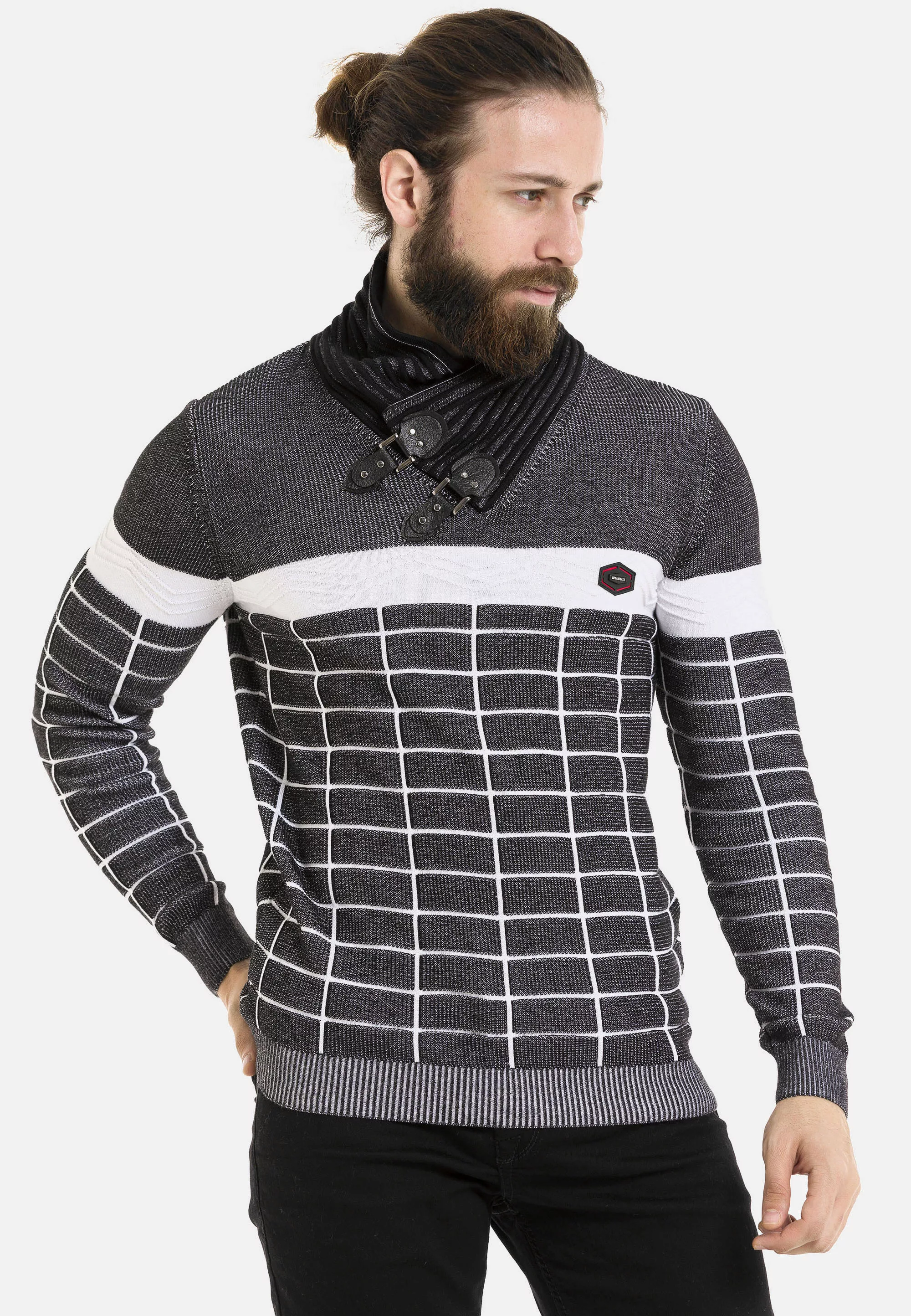 Cipo & Baxx Strickpullover, mit trendigem Karomuster günstig online kaufen