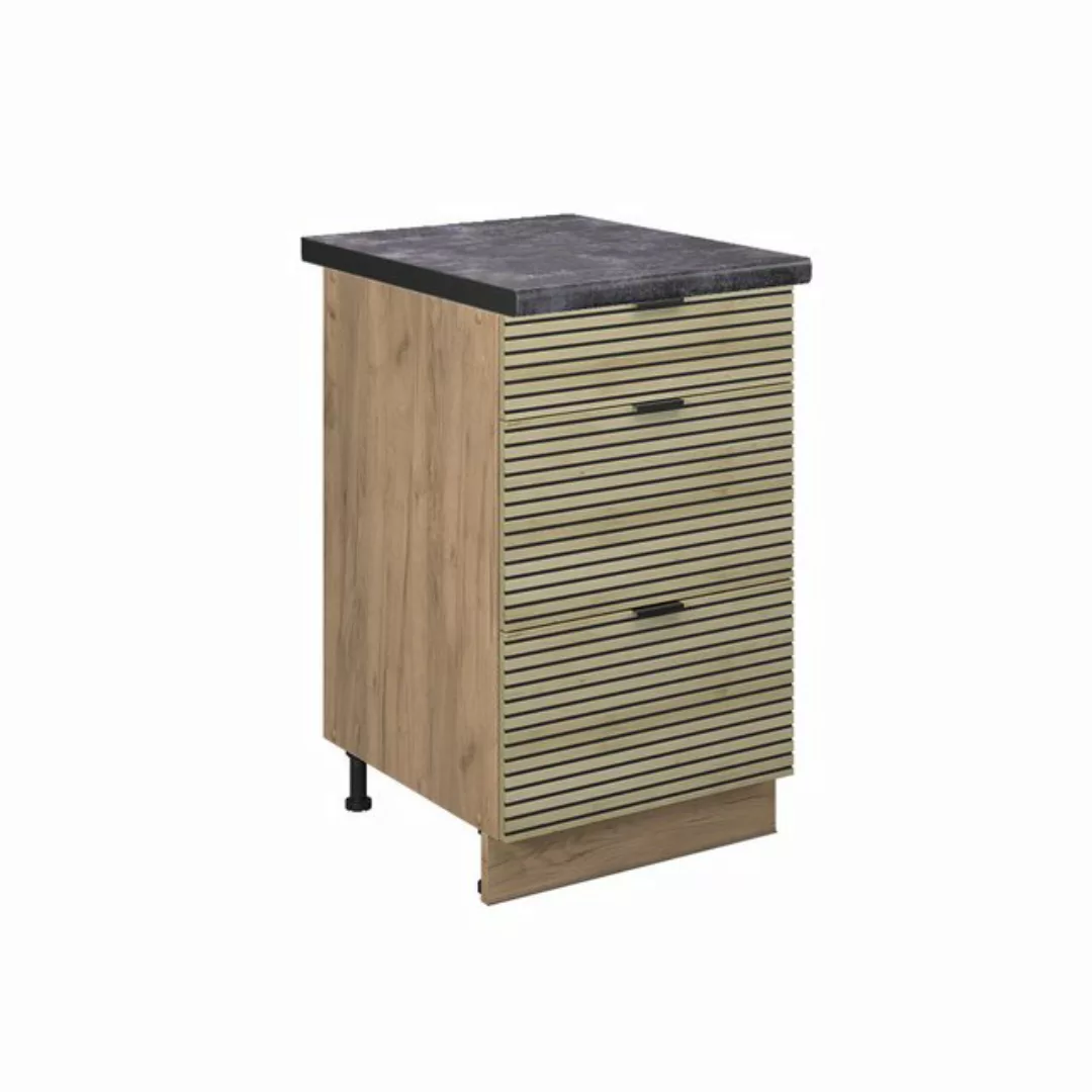 Vicco Unterschrank Fame-Line, Eiche Paneel/Goldkraft Eiche, 50 cm, AP Anthr günstig online kaufen