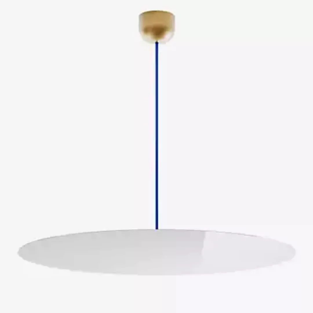 Luceplan Millimetro Pendelleuchte LED, messing/blau - H. 73 cm - ø85 - Phas günstig online kaufen