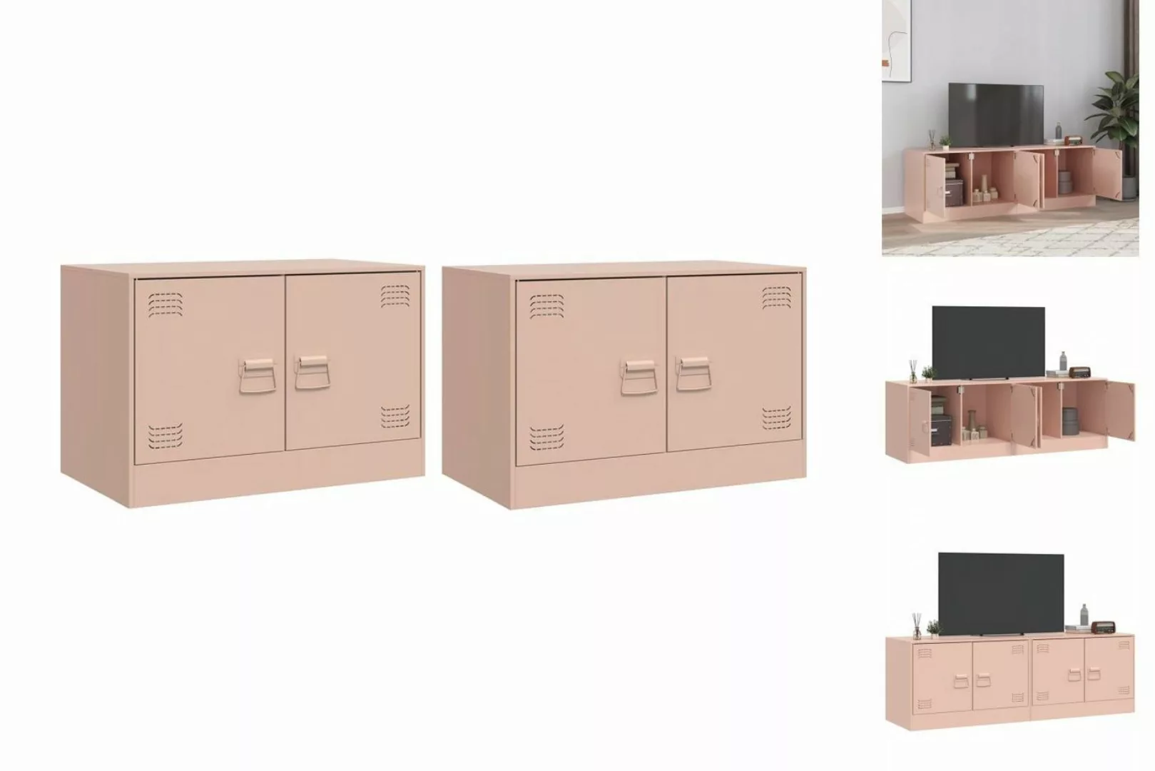 vidaXL TV-Schrank TV-Schränke 2 Stk Rosa 67x39x44 cm Stahl günstig online kaufen