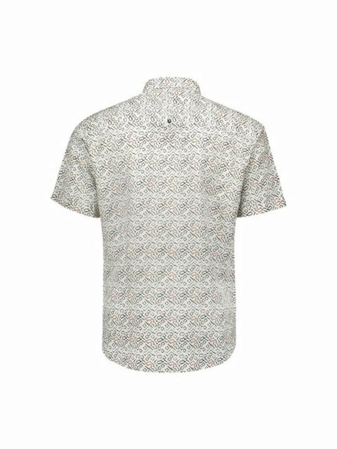 NO EXCESS Kurzarmshirt Shirt Short Sleeve Allover Printed With Linen günstig online kaufen