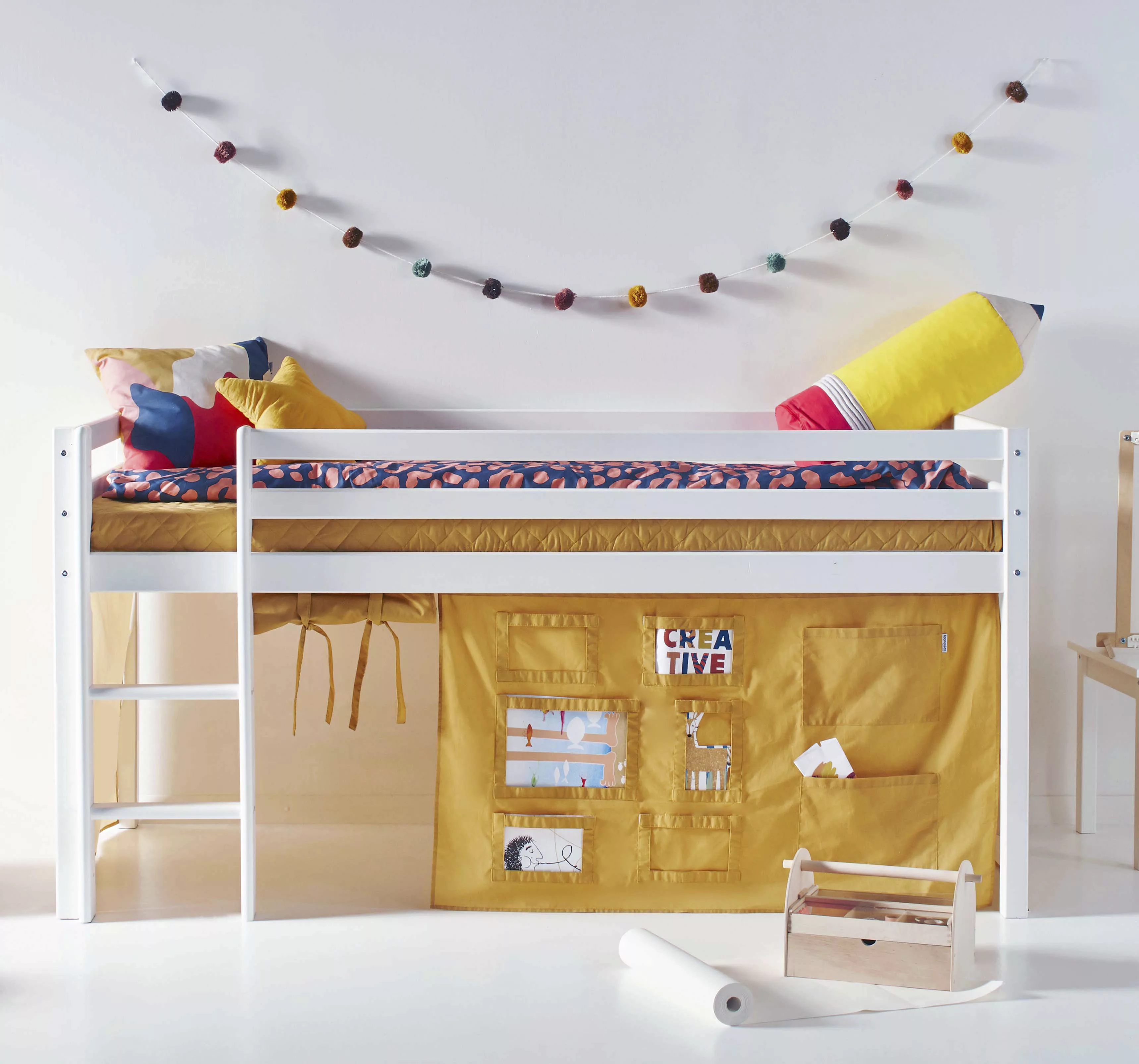 Hoppekids Hochbett "ECO Dream, Kinderbett, Spielbett, Halbhohes Bett aus Ma günstig online kaufen