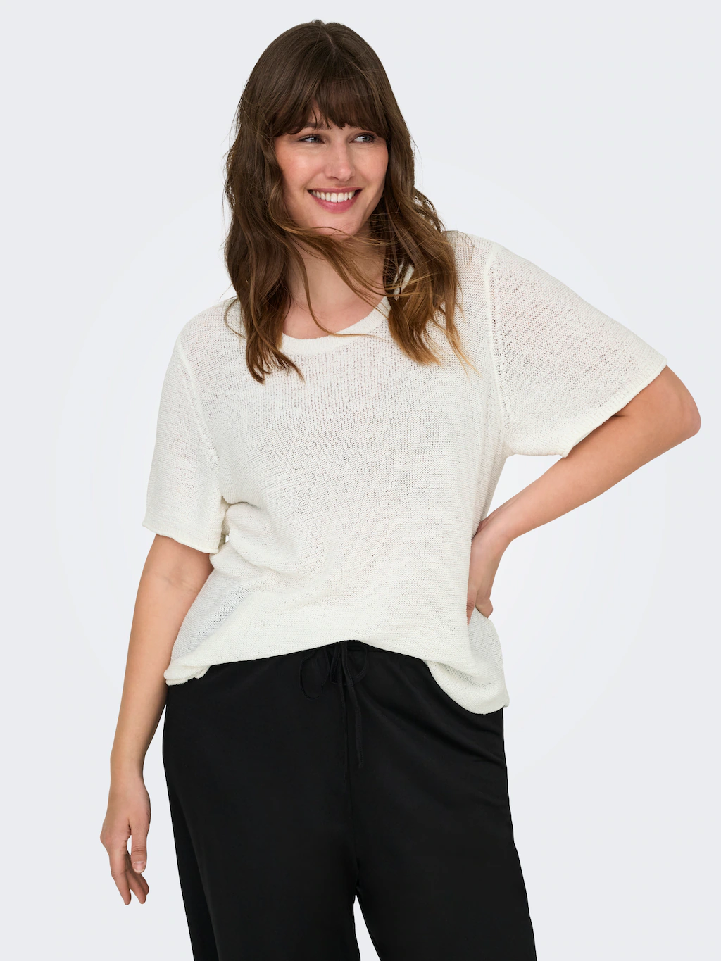 ONLY CARMAKOMA Kurzarmpullover "CARSUNNY S/S PULLOVER KNT NOOS" günstig online kaufen